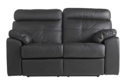 HOME Cameron Regular Leather Manual Recliner Sofa - Black